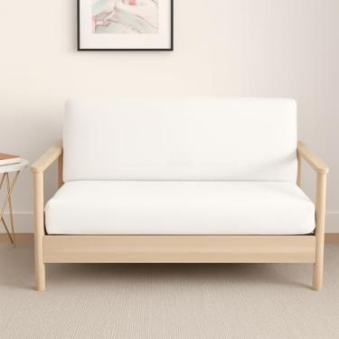 Imagem de Capas de futon dobráveis tamanho solteiro – Capas de microfibra para futon sem braços – Capa protetora de sofá com zíper, capa de sofá-cama, lavável na máquina, branca