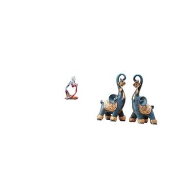 Imagem de Fenteer Escultura de Elefante Abstrato em Resina, Peça de Colecionador para Decoração de Quarto, Escritório, Loja, Estante, Gaveta, Mesa Ou Qualquer Outro Amb