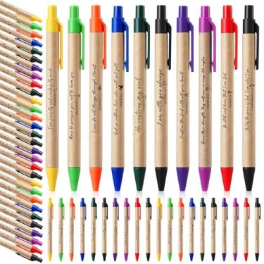 Imagem de Marspark 100 canetas cristãs para presente, versículo bíblico, presentes inspiradores para homens, mulheres, canetas esferográficas retráteis, religiosas, com tinta preta, para escritório, igreja