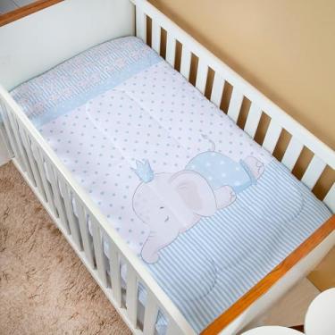 Imagem de Edredom Infantil para Berço Elefantinho Fofo 145 cm