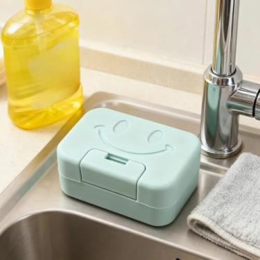 Imagem de 1 caixa de sabão de viagem com tampa, saboneteira, suporte portátil de armazenamento de viagem para acampamento, academia