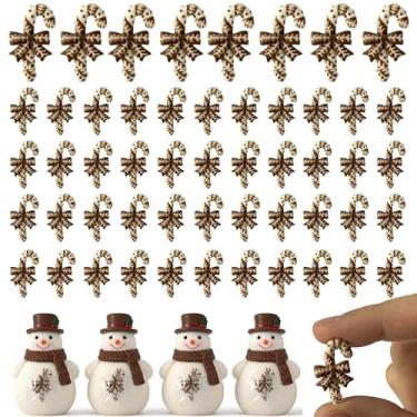 Imagem de 60 mini bengalas de doces para artesanato de plástico para decoração de Natal de resina de bengala doce, enfeites de miniaturas falsas de hortelã-pimenta para artesanato faça você mesmo, árvore de