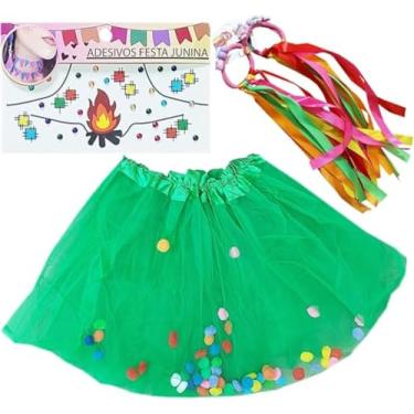 Imagem de Saia de tule, Adesivos Decorativos para Festa Junina, Kit Infantil, Tema Tradicional Festa Junina