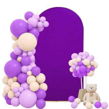 Imagem de FEINIGESI Capa Para Arco De Casamento 2 Metros, Roxa, Elástica, Com Suporte Redondo, Dupla Face, Chiara, Pano Fundo Banquete, Festa Aniversário, Cerimônia, Chá Bebê, Decoração