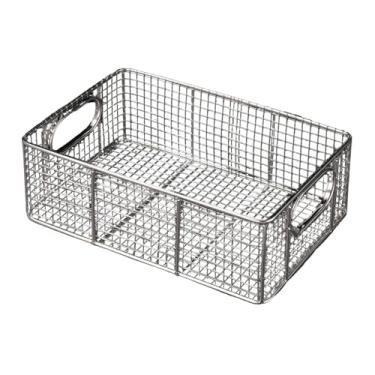 Imagem de DimyFew Organizador de Cesto de Fritura com Alça, Expositor Retangular de Metal Arame para Balcão, Restaurante, Casa, Mesa, Cozinha, 30cmx25cmx10cm