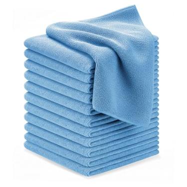 Imagem de Avalon Towels Panos de limpeza de microfibra (pacote econômico com 12) - Tamanho 30,5 x 30,5 cm, panos de limpeza altamente absorventes, sem fiapos, reutilizáveis e laváveis, toalhas de microfibra