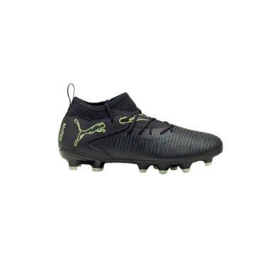 Imagem de PUMA Tênis unissex infantil Future 8 Match Artificial, Firm Ground Soccer Cleats (criança pequena), Preto/Fizzy Light/Green Terrain, 16