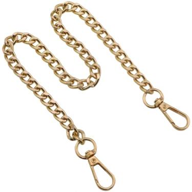 Imagem de KKUANG 2 peças 45 cm/17,72 polegadas ouro metal ombro alça de corrente com fecho de gancho adequado para bolsa e roupas
