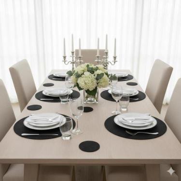 Imagem de Kit Jogo Americano Redondo Mesa Decorativo Jantar Descanso de Prato - 