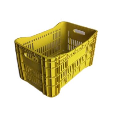 Imagem de Caixa Organizadora Multiuso Agricola Vazada Feira Plastica 49L(AMARELO)