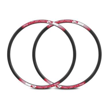 Imagem de Par Aro 29 MTB Rimaxx R29 Aero 36 Furos Preto Vermelho
