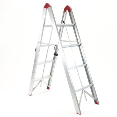 Imagem de Escada Dobrável Ultracompacta de Alumínio com 8 Degraus