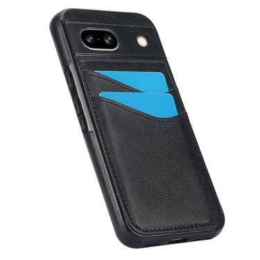 Imagem de KUWAI Capa para Google Pixel 8A capa fina e elegante TPU e capa de couro de policarbonato rígido para Google Pixel 8A capa carteira porta-cartão à prova de arranhões anti-queda feminina masculina capa
