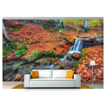 Imagem de Papel De Parede Cachoeira Natureza Outono 3D 6M² Nch185 - Você Decora