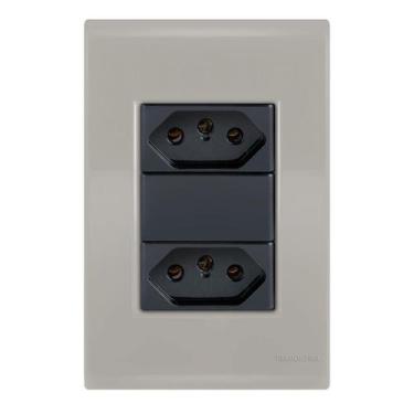 Imagem de Conjunto 2 Tomadas 20A - Tramontina Liz Fendi / Grafite