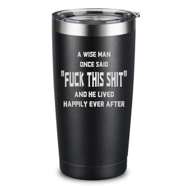 Imagem de Presentes engraçados para homens, melhor amigo, colega de trabalho - Presente do Dia dos Pais para pai, marido, irmão, filho - Amizade única, aposentadoria, presentes de aniversário para ele - Copo de 590 ml com canudo