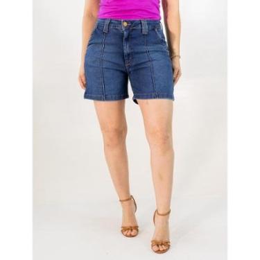 Imagem de Bermuda Feminina Jeans Mom Alta Friso Frontal Anticorpus-Feminino