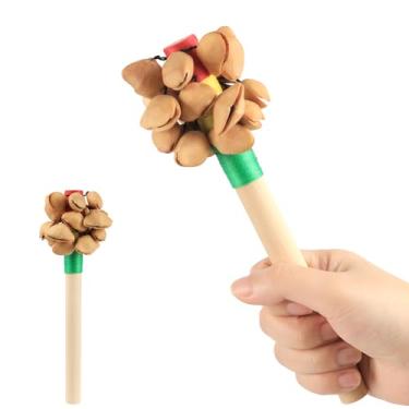Imagem de GOGHOST Agitador Natural Africano Maraca Cacho Seed Pod Chocalho Presentes Percussão Artesanal Instrumento Musical Peruano - Sons da Natureza para Meditação, ASMR, Terapia de Som, Yoga (Chacha-Grande