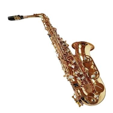 Imagem de Instrumento de saxofone Artistas Profissionais Saxofone Alto Eb Latão Dourado Lacado Instrumento Musical E-flat Sax Com Acessórios de Caixa (A)