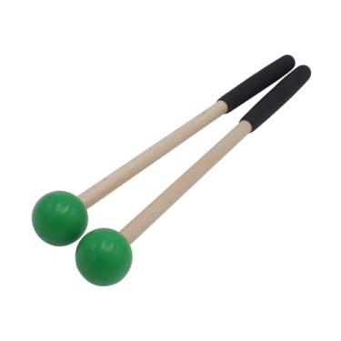 Imagem de Soundspire Marretas de percussão verdes de 20 cm, cabeça de borracha e cabo ergonômico de madeira para xilofone/glockenspiel/tambor de língua (pacote com 2)