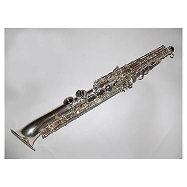 Imagem de Saxofone profissional Bb curvo saxofone soprano padrão de gravação à mão com estojo instrumentos musicais profissionais kit de saxofone de latão para iniciantes