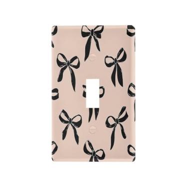 Imagem de Blueangle Capa de placa de parede para interruptor de luz de alternância - capa de interruptor de luz de arco preta decorativa placa de parede, tamanho 1 - gangue 4,53 x 2,76 polegadas (56)