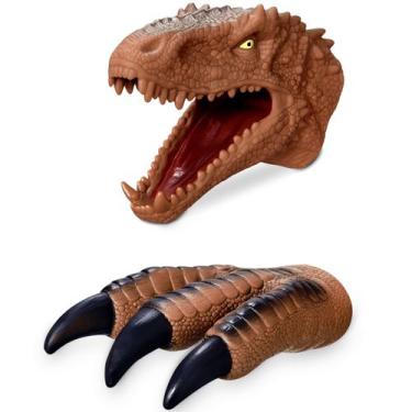 Imagem de Dinossauro Marrom Dino Fantoche E Garra T-rex - Adijomar
