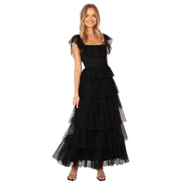 Imagem de Petal & Pup Vestido longo feminino Belle, Preto, PP