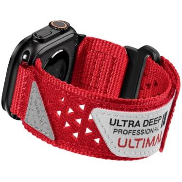 Imagem de ULTIMAL Compatível com Apple Watch Ultra 3/2/1 séries 11/10/9/8/7/6/5/4/SE2/SE3, pulseira de nylon com velcro, estrelas, listras, bandeira, 49 mm, 46 mm, 45 mm e 44 mm