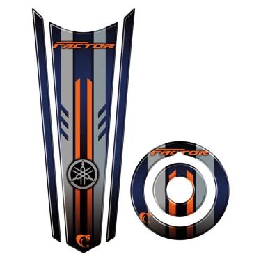 Imagem de Adesivo Resinado Gravata Tanque E Bocal Moto Yamaha Cor Azul