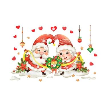 Imagem de Baoblaze Adesivo de Natal com Papai Noel, Decalque de Parede em PVC, Arte de Parede, Adesivo para Janela, Decoração de Natal para Fundo