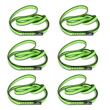Imagem de VFKENA Correia de nylon para escalada de 18 mm 23KN CE2008/EN566 tiras fortes para escalada, montanhismo, rapel, balanço, rede de ioga, etc. (verde, 90 cm / 35 polegadas | Pacote com 6)