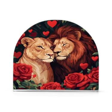 Imagem de xigua Porta-guardanapos de leão e rosa para mesas – Porta-guardanapos para cozinha, porta-guardanapos de mesa, porta-guardanapos de coquetel, porta-guardanapos de papel5