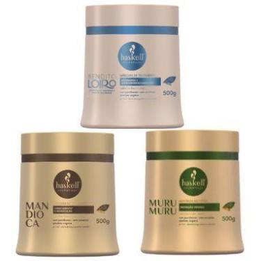 Imagem de Kit Mascaras Haskell Bendito Loiro 500g Murumuru Mandioca 900g