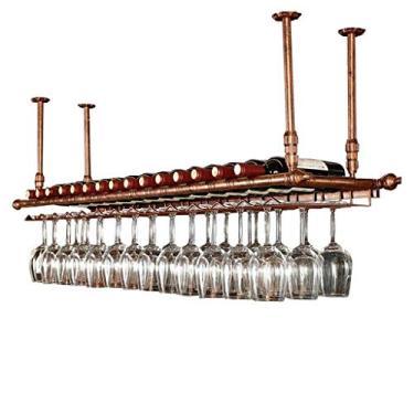 Imagem de APUM Unidade de bar prateleiras flutuantes prateleira de parede, suporte de garrafa de vinho, prateleiras de vinho de teto, rack de armazenamento ajustável, prateleiras multifuncionais