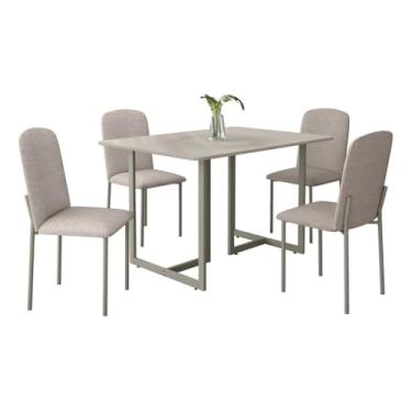 Imagem de Mesa Belle Champagne Off com 4 Cadeiras Classic Champagne Bege Conjunto Jantar