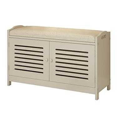 Imagem de FAMEOYA Sapateira sapateira sapateira ajustável de 3 camadas rack de armazenamento banco de porta dupla organizador de troca de sapatos banco de canal sapateira armário de sapatos (cor: D)