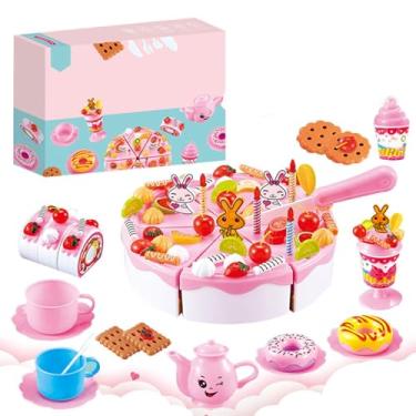 Imagem de SIWOTED Corte Bolo de Aniversário Brinquedos Reconhecimento de Cores Interessante DIY Corte Conjunto de Jogo de Bolo para Adereços de Role Playing