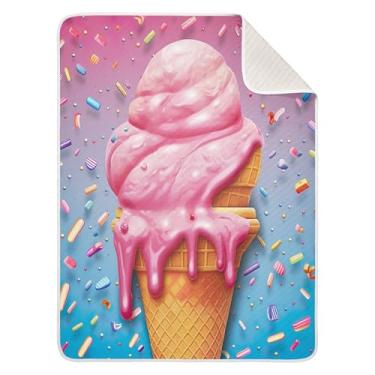 Imagem de xigua Cobertor de bebê de sorvete, cobertor de algodão para bebês, cobertor leve e macio para berço, carrinho de bebê, cobertores de berçário, 76 x 101 cm