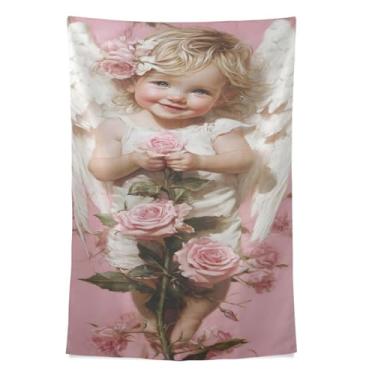 Imagem de STAYTOP Tapeçaria Love Cupid Wall Hnaging Tapeçarias para decoração de casa decoração de dormitório sala de estar quarto tapete de parede (60×40in)