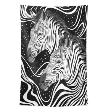 Imagem de STAYTOP Tapeçaria de parede zebra tapeçaria para decoração de casa decoração de dormitório sala de estar quarto tapete de parede (60 × 51 polegadas)