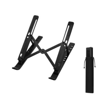Imagem de Suporte Dobrável para Notebook, Tablet e Celular, Alumínio, Portátil com Bolsa de Transporte (Preto)