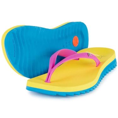 Imagem de Chinelo Kenner Ibiza Anitta Feminino - Amarelo e Azul - 40-Feminino