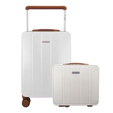 Imagem de Kit Mala de Viagem de Bordo em Policarbonato 10kg com Frasqueira Gladiador Infinity V1 (Branco)