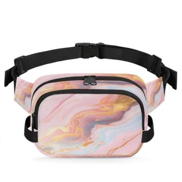 Imagem de Pochete abstrata de mármore cinza para mulheres e homens com alça ajustável, bolsa transversal, bolsa de peito, bolsa tiracolo, Cor 2