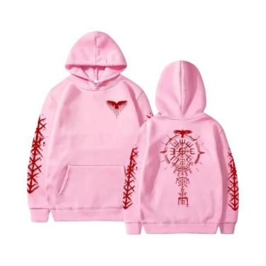 Imagem de Moletom Masculino Com Estampa De Corvo Viking, Casual, Esportivo, De A