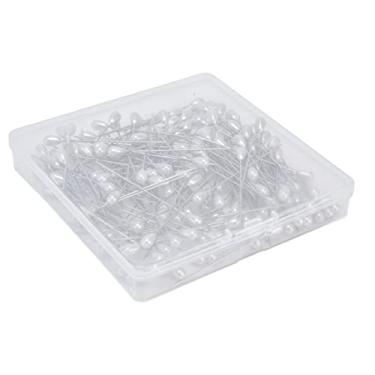 Imagem de Aramox 200 Peças de Alfinetes de Cabeça de Pérola Em Forma de Lágrima, Fio de Aço Plástico Branco Prata, Com Formato de Lágrima Requintado para Decorações de Casamento, Arranjo de