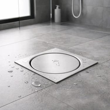 Imagem de CJL Home Ralo Click 10x10 cm em Inox – Pop Up Inteligente Antiodor, Vedação Contra Insetos e Mau Cheiro, Design Moderno Premium para Banheiro, Lavabo, Box e Área Externa