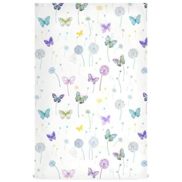 Imagem de Joisal Toalha de mão de chá fofa borboletas coloridas dente de leão conjunto de toalhas de prato decoração de cozinha panos de prato panos de prato absorventes macios 45 x 71 cm, 1 pacote