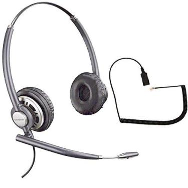 Imagem de Conjunto de fones de ouvido compatíveis com Polycom Plantronics VoIP com cancelamento de ruído EncorePRO HW720 para telefones SoundPoint VoIP: IP 300, 335, 450, 501, 550, 560, 600, 650, 670 | VVVX300, VVVX310, VVVX400, VVX410, VX500, VX600, VVX1500 | CX300, CX300, VX300, C00, CX300, VX300, C00, CX70